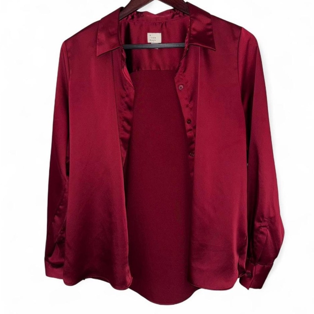 Elegant Red Satin Blouse